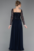 Long Navy Blue Chiffon Evening Dress ABU6157