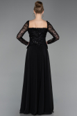 Long Black Chiffon Evening Dress ABU6157