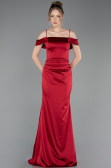 Long Burgundy Satin Prom Gown ABU6158