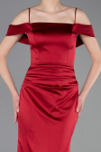 Long Burgundy Satin Prom Gown ABU6158