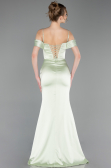 Long Mint Satin Prom Gown ABU6158