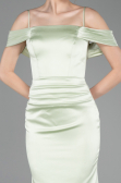 Long Mint Satin Prom Gown ABU6158