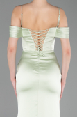 Long Mint Satin Prom Gown ABU6158
