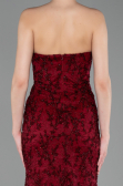 Long Burgundy Laced Evening Dress ABU6159