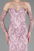 Long Powder Color Laced Evening Dress ABU6159