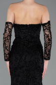 Long Black Laced Evening Dress ABU6159