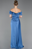 Long Indigo Satin Engagement Dress ABU1606