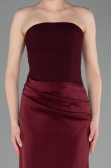 Long Burgundy Satin Prom Gown ABU6096