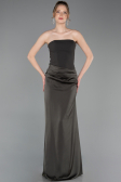 Long Olive Drab Satin Prom Gown ABU6096