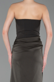 Long Olive Drab Satin Prom Gown ABU6096