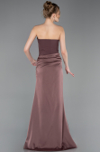 Long Brown Satin Prom Gown ABU6096