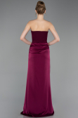 Long Cherry Colored Satin Prom Gown ABU6096
