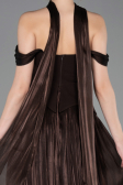 Midi Brown Chiffon Cocktail Dress ABK2619
