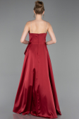 Long Burgundy Satin Prom Gown ABU6130