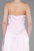 Long Powder Color Satin Prom Gown ABU6130