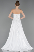 Long White Beaded Evening Dress ABU6125
