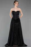 Long Black Beaded Evening Dress ABU6125