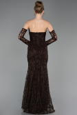 Long Brown Laced Evening Dress ABU6159