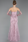 Long Powder Color Laced Evening Dress ABU6159