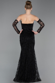 Long Black Laced Evening Dress ABU6159
