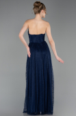 Long Navy Blue Dantelle Prom Gown ABU6160