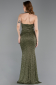Long Olive Drab Beaded Mermaid Prom Dress ABU6165