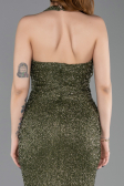 Long Olive Drab Beaded Mermaid Prom Dress ABU6165