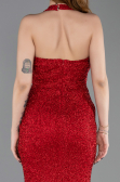 Long Red Beaded Mermaid Prom Dress ABU6165