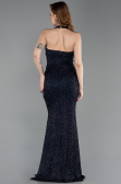 Long Navy Blue Beaded Mermaid Prom Dress ABU6165
