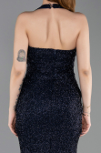 Long Navy Blue Beaded Mermaid Prom Dress ABU6165