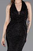 Long Black Beaded Mermaid Prom Dress ABU6165