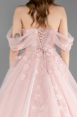 Long Powder Color Special Design Engagement Dress ABU6163