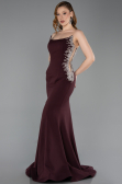 Long Cherry Colored Mermaid Evening Gown ABU6168