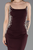 Long Cherry Colored Mermaid Evening Gown ABU6168