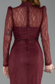 Long Burgundy Dantelle Evening Gown ABU6169