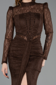 Long Brown Dantelle Evening Gown ABU6169