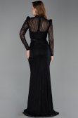 Long Black Dantelle Evening Gown ABU6169