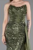 Long Olive Drab Scaly Evening Dress ABU6173