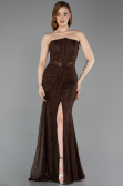 Long Brown Dantelle Evening Gown ABU6169