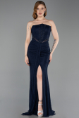 Long Navy Blue Dantelle Evening Gown ABU6169