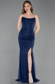 Long Navy Blue Dantelle Prom Gown ABU6172
