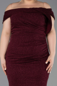 Long Burgundy Plus Size Evening Gown ABU5714