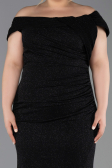 Long Black Plus Size Evening Gown ABU5714