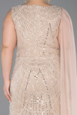 Long Gold Beaded Plus Size Evening Gown ABU6133