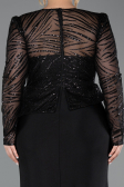 Long Black Plus Size Evening Dress ABU6183