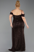 Long Brown Scaly Plus Size Evening Gown ABU6134