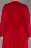 Red Long Chiffon Plus Size Evening Dress ABU3075