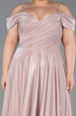 Powder Color Long Oversized Evening Dress ABU5716