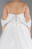 White Lace Off The Shoulder Long Plus Size Wedding Dress ABG028