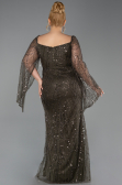 Olive Drab Long Beaded Plus Size Evening Gown ABU5067